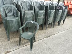 Twenty Green Plastic Stackable Chairs