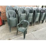 Twenty Green Plastic Stackable Chairs