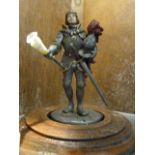 Johnstone Collection: Small Metal Figure of a Knight on Stand