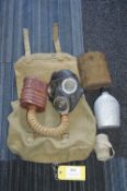 British Gas Mask with Bag 1941, Two Water Bottles and a Single Puttee