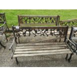 Pair of Cast Iron & Timber Garden Benches