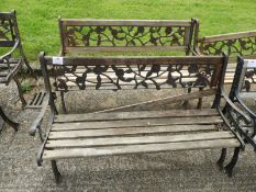 Pair of Cast Iron & Timber Garden Benches