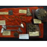 Johnstone Collection: Small Quantity of Scottish Regimental Badges, Spat Chains, and Tie Pins