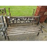 Pair of Cast Iron & Timber Garden Benches