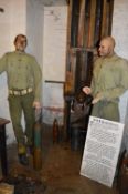 Two Waxwork Models Depicting WWII Soldiers Working the Shell Hoist