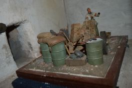 Scale Model Depicting a WWII Battle Scene