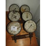 Six Budenberg Pressure Gauges