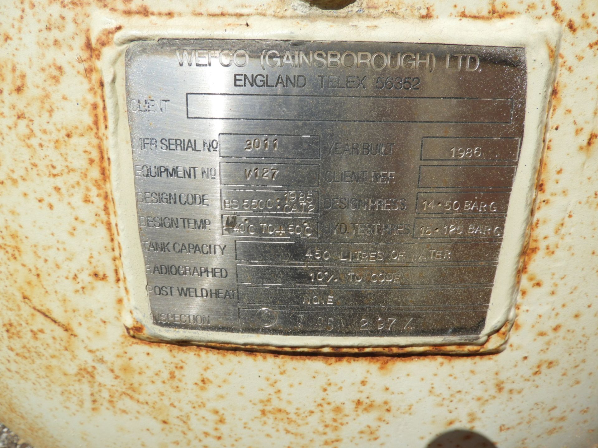 LPG Storage Tank Y.o.M 1986 - Image 2 of 2