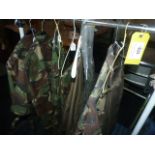Clothes Rail of DPM Shirts and Trousers, and Lightweight Green Trousers