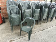 Twenty Green Plastic Stackable Chairs