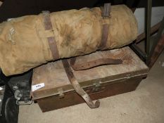 Aligarth Tin Trunk and a MOD Sleeping Bag with Roll