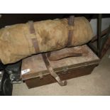 Aligarth Tin Trunk and a MOD Sleeping Bag with Roll