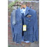 RAF Officers Jacket, Trousers, Shirt and Belt with WWII North Africa Star Ribbon