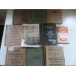 Ten WWII Military Vehicle Parts and Maintenance Manuals and Pamphlets