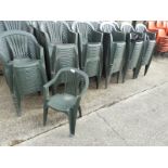 Twenty Green Plastic Stackable Chairs