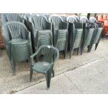 Twenty Green Plastic Stackable Chairs