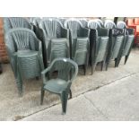 Twenty Green Plastic Stackable Chairs