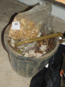 Bucket Containing Assorted Brassware, etc.