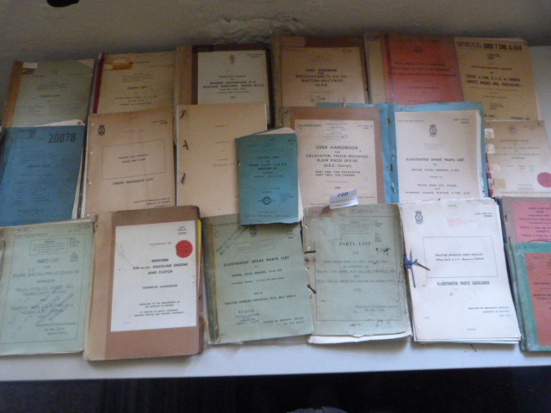 Twenty Post War Military Vehicle Parts and Maintenance Manuals and Pamphlets