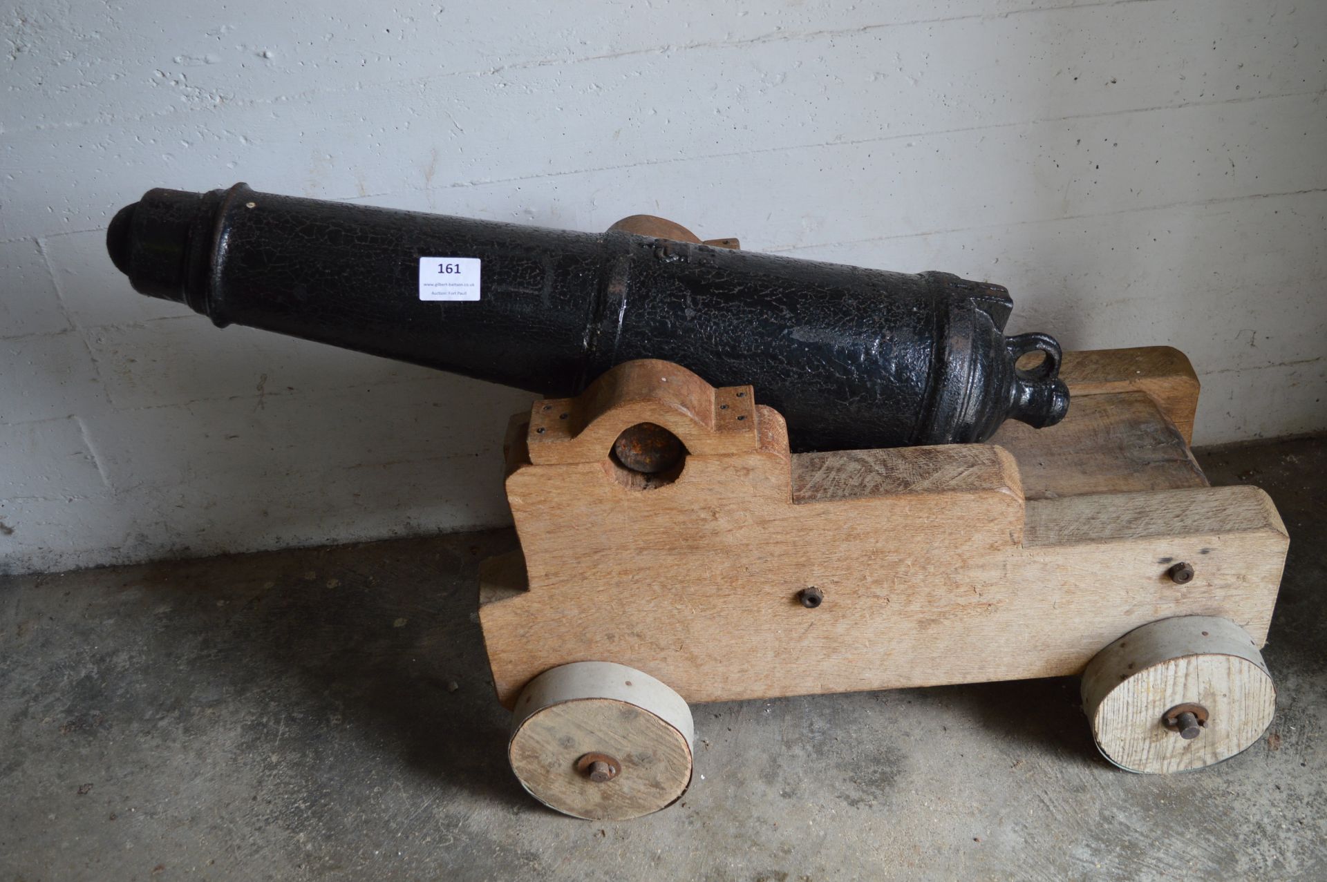 Cast Iron Cannon on Oak Truck made by Pegg & Bailey