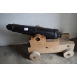 Cast Iron Cannon on Oak Truck made by Pegg & Bailey