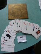Set of Iraqi Most Wanted Playing Cards and a Brass Plaque from the State of Kuwait Ahmad-AlJaber Bas