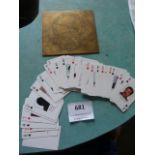 Set of Iraqi Most Wanted Playing Cards and a Brass Plaque from the State of Kuwait Ahmad-AlJaber Bas