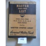 Large Volume GMC Master Parts Price 1940-1942