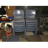 Twelve Grey Plastic Chairs