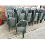 Twenty Green Plastic Stackable Chairs