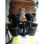 French Made Military Binoculars in Leather Case