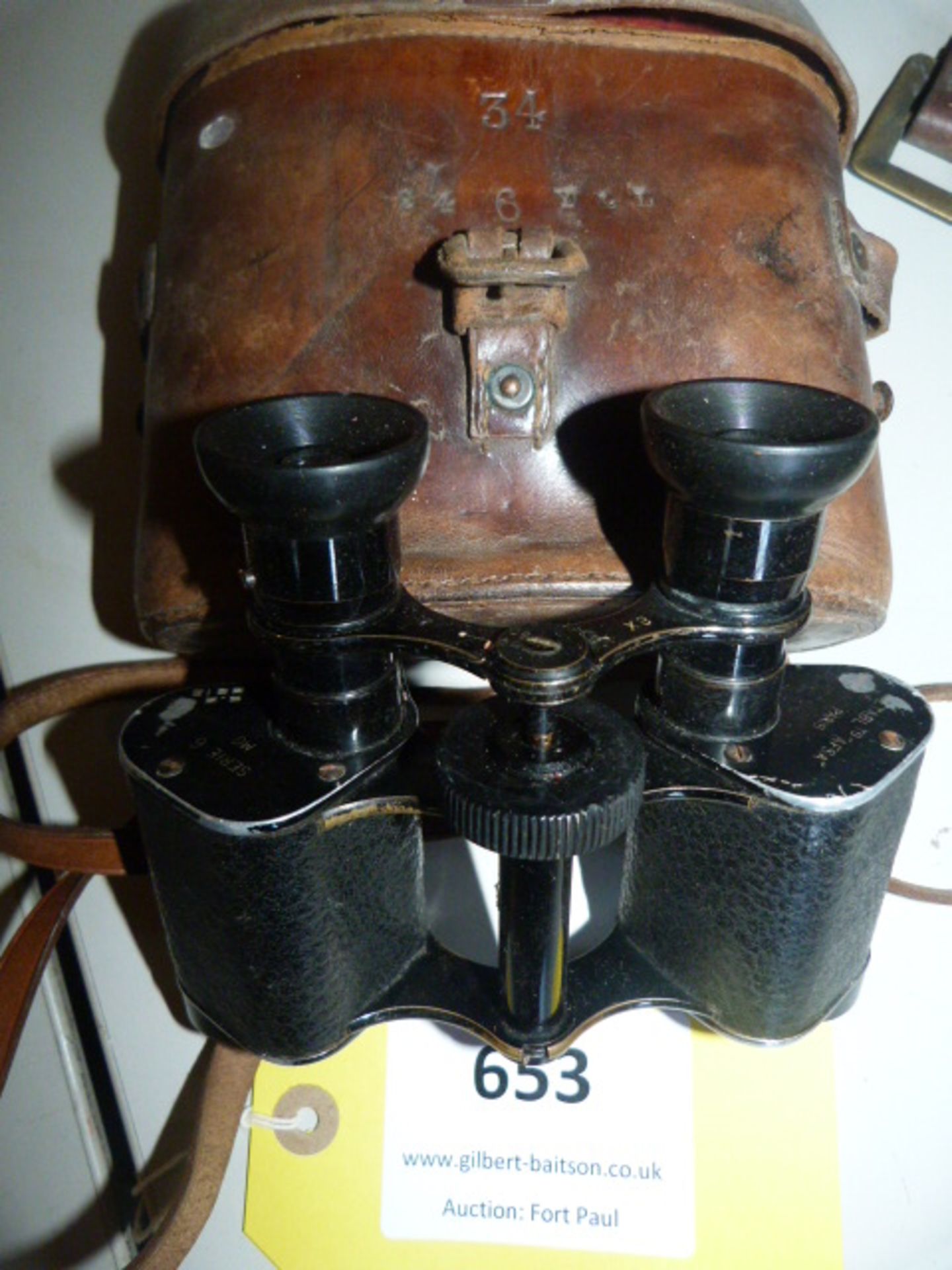 French Made Military Binoculars in Leather Case