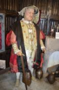 Life Size Waxwork Model of Henry VIII in Full Replica Costume and Regalia