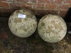 Pair of Decorative Stone Spheres
