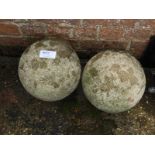 Pair of Decorative Stone Spheres