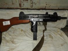 Replica Uzi Sub Machine Gun with Wooden Stock