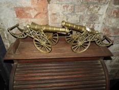 Pair of Ornamental Brass Cannons ~45cm long