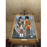Johnstone Collection: Amateur Painting of Pipe Major C.A. Johnstone, and Drum Major M.E. Johnstone