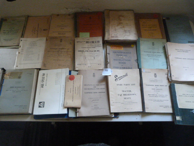 Twenty Post War Military Vehicle Parts and Maintenance Manuals and Pamphlets