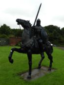 Cast Iron Sculpture of a Prince on Horse