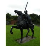 Cast Iron Sculpture of a Prince on Horse