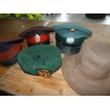 Slouch Hat, Two British Caps, West German Cap and Dutch Commando Beret (AF)