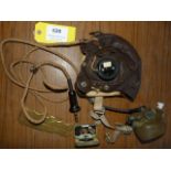 Leather Flying Helmet, Button Cleaner, REME Cufflinks