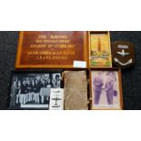 Commemorative Wooden Plaques, Para Regiment Photos and Two Aircraft Recognition Manuals