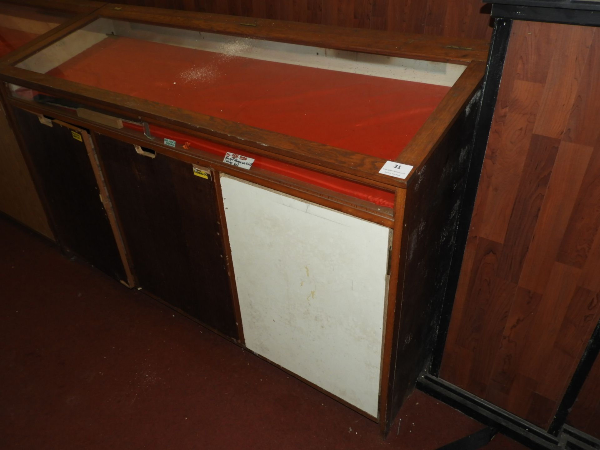 Slope Topped Oak Framed Glazed Display Cabinet