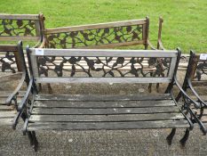 Pair of Cast Iron & Timber Garden Benches