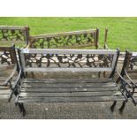 Pair of Cast Iron & Timber Garden Benches