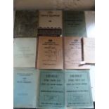 Ten WWII Military Vehicle Parts and Maintenance Manuals and Pamphlets