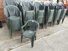 Twenty Green Plastic Stackable Chairs