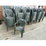 Twenty Green Plastic Stackable Chairs